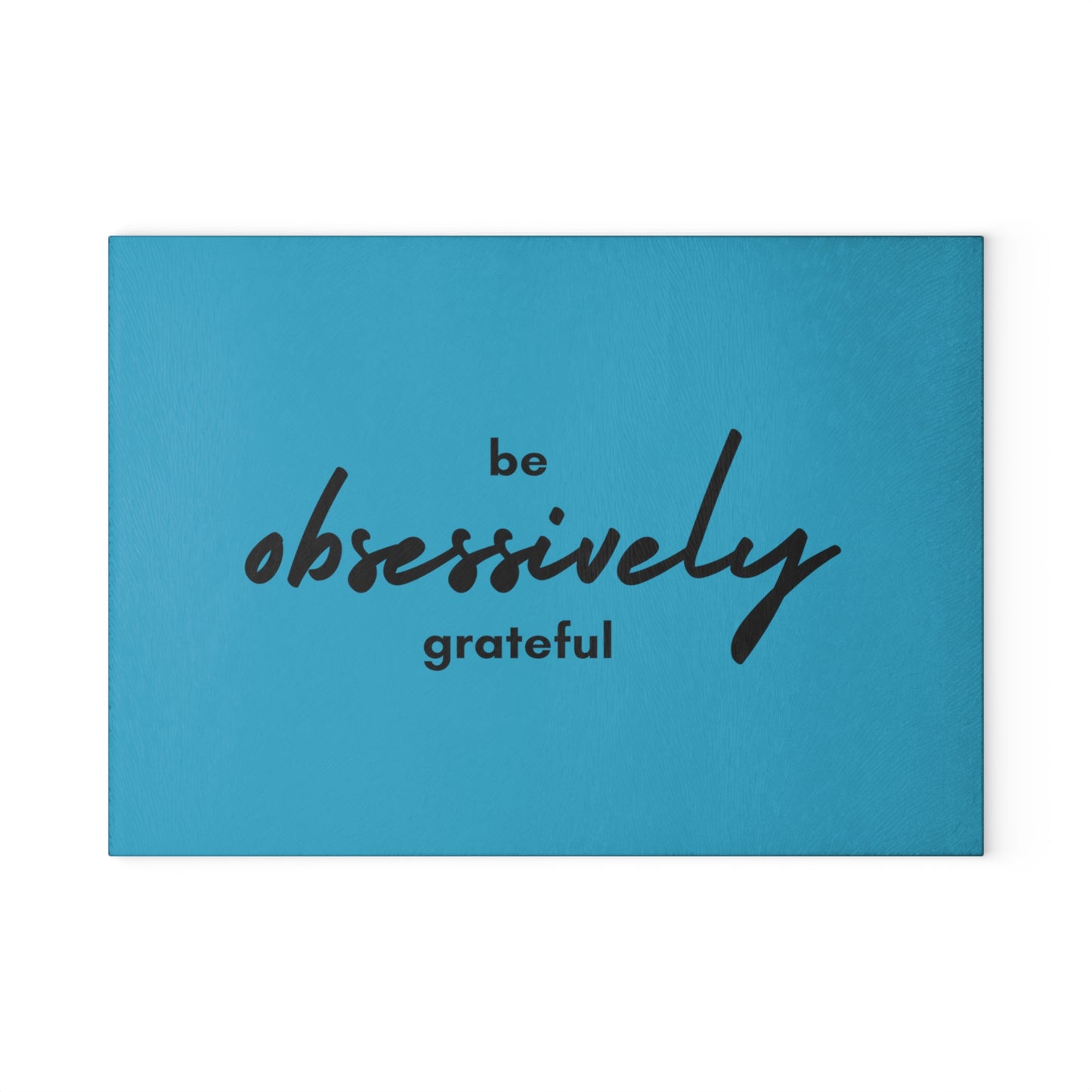 Glass Cutting Board - Grateful (teal)