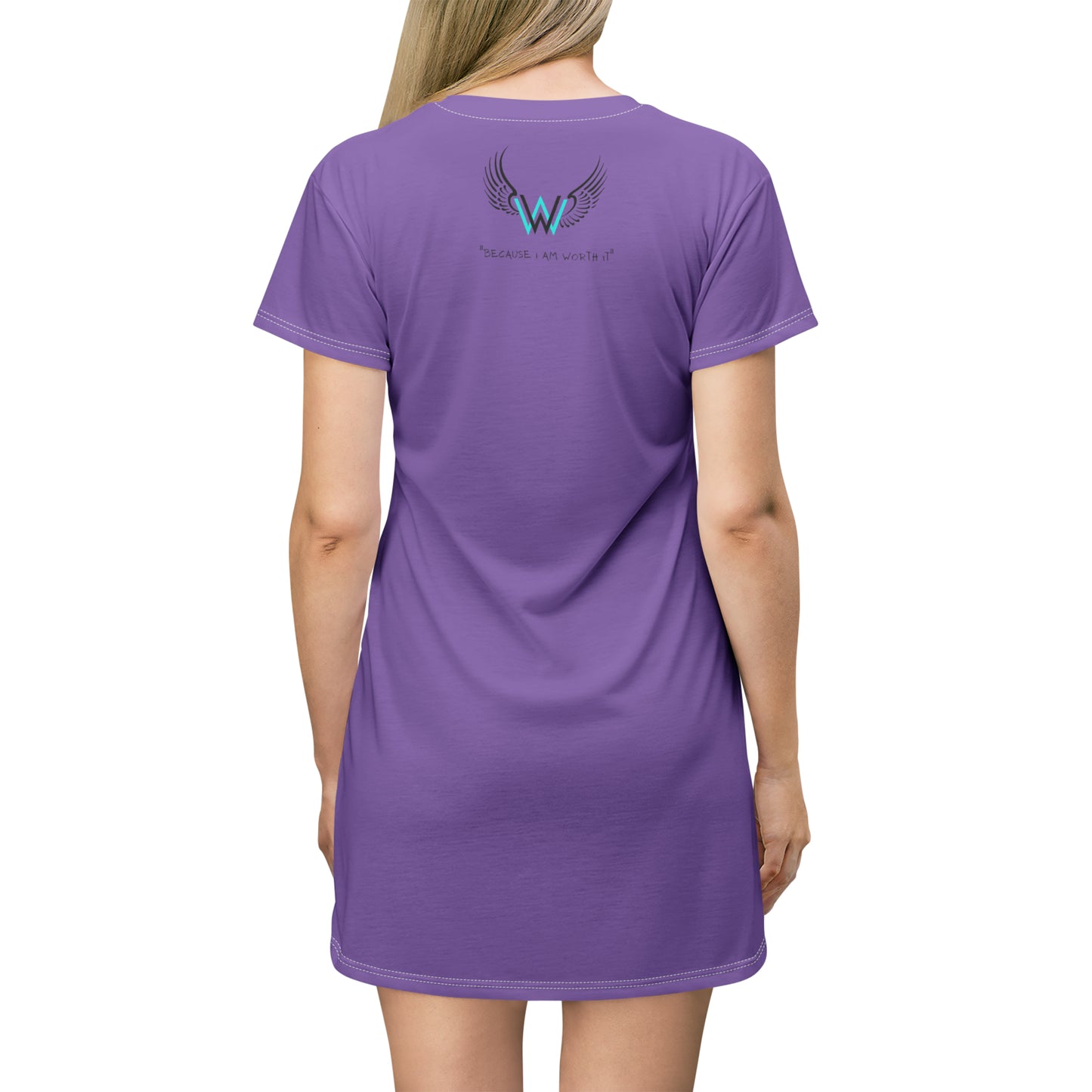 Grateful (purple) - T-Shirt Dress (AOP)
