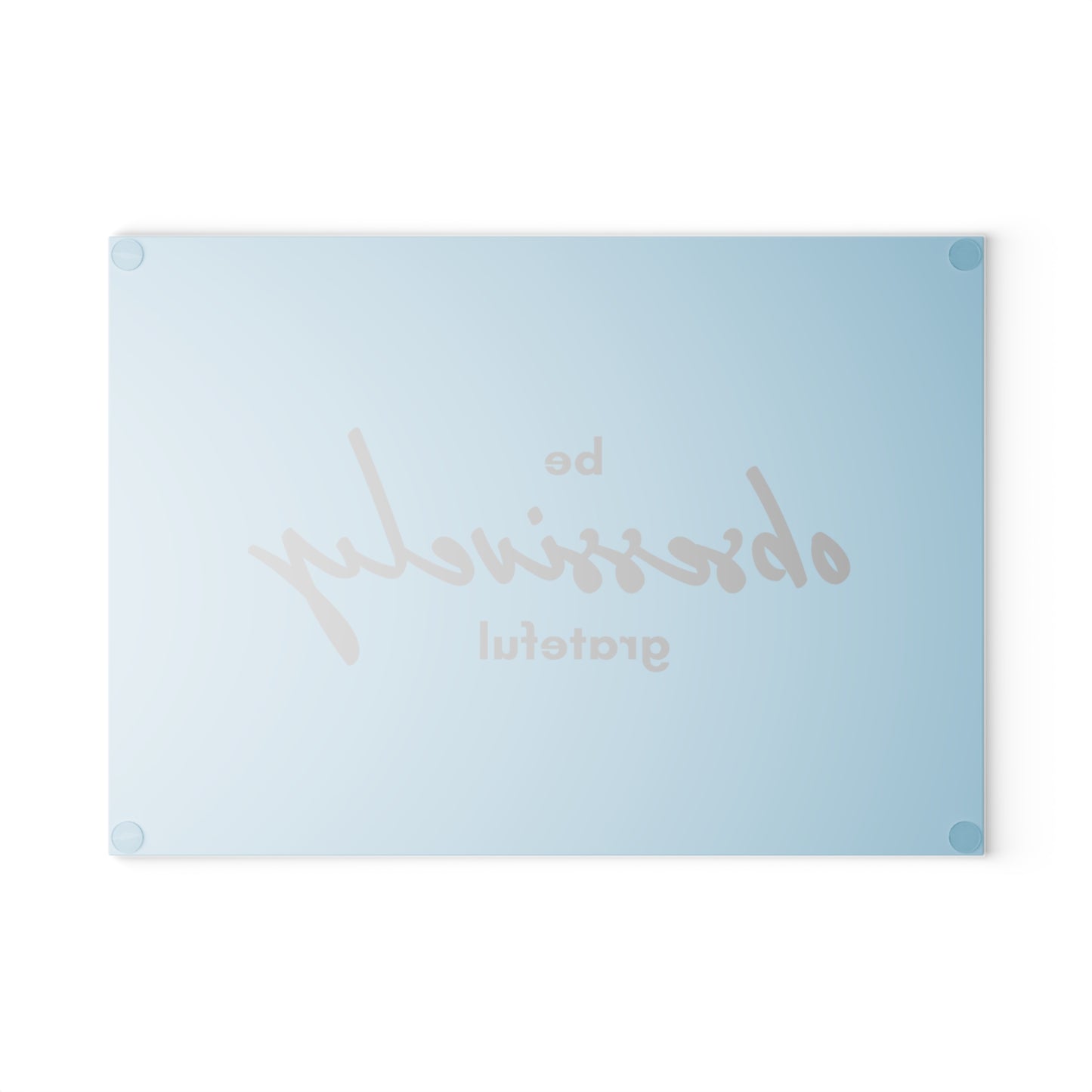 Glass Cutting Board - Grateful (teal)