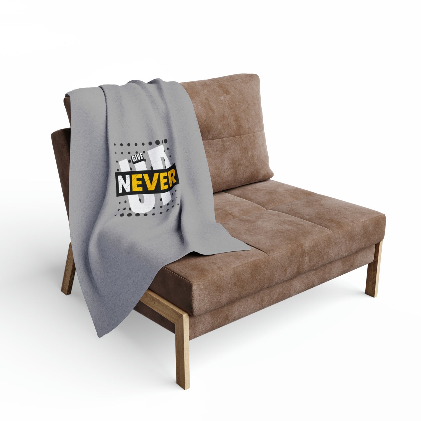 Never Give Up (grey) - Arctic Fleece Blanket
