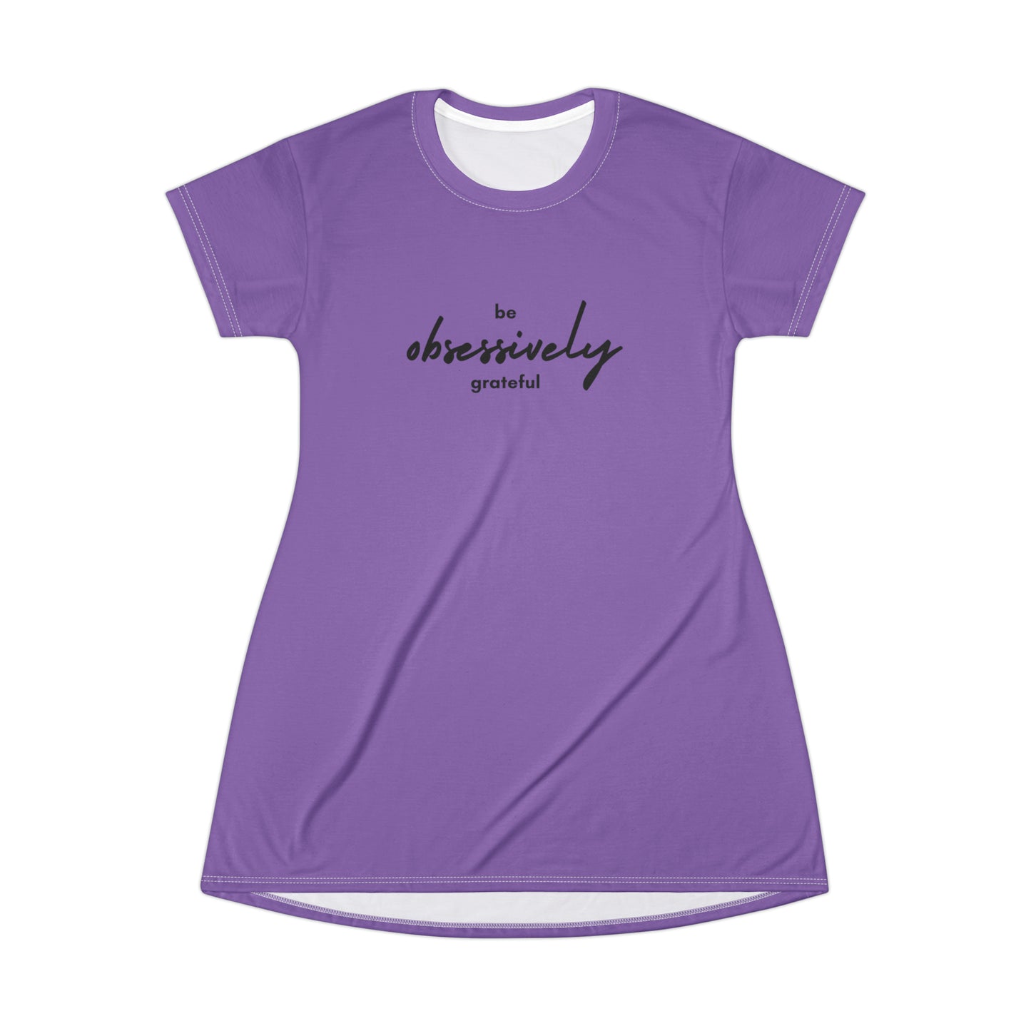 Grateful (purple) - T-Shirt Dress (AOP)