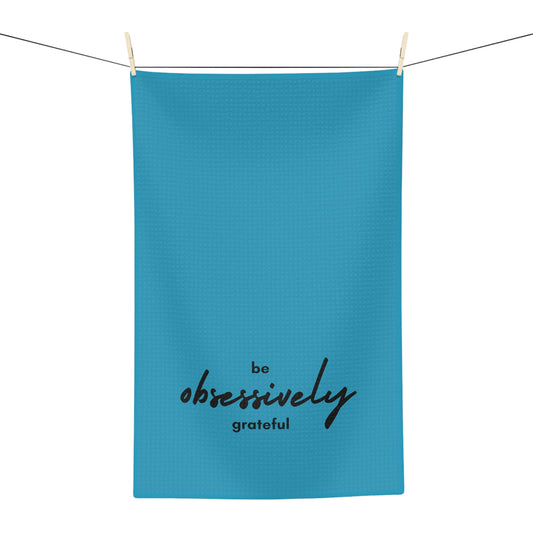 Microfiber Tea Towel - Grateful (teal)