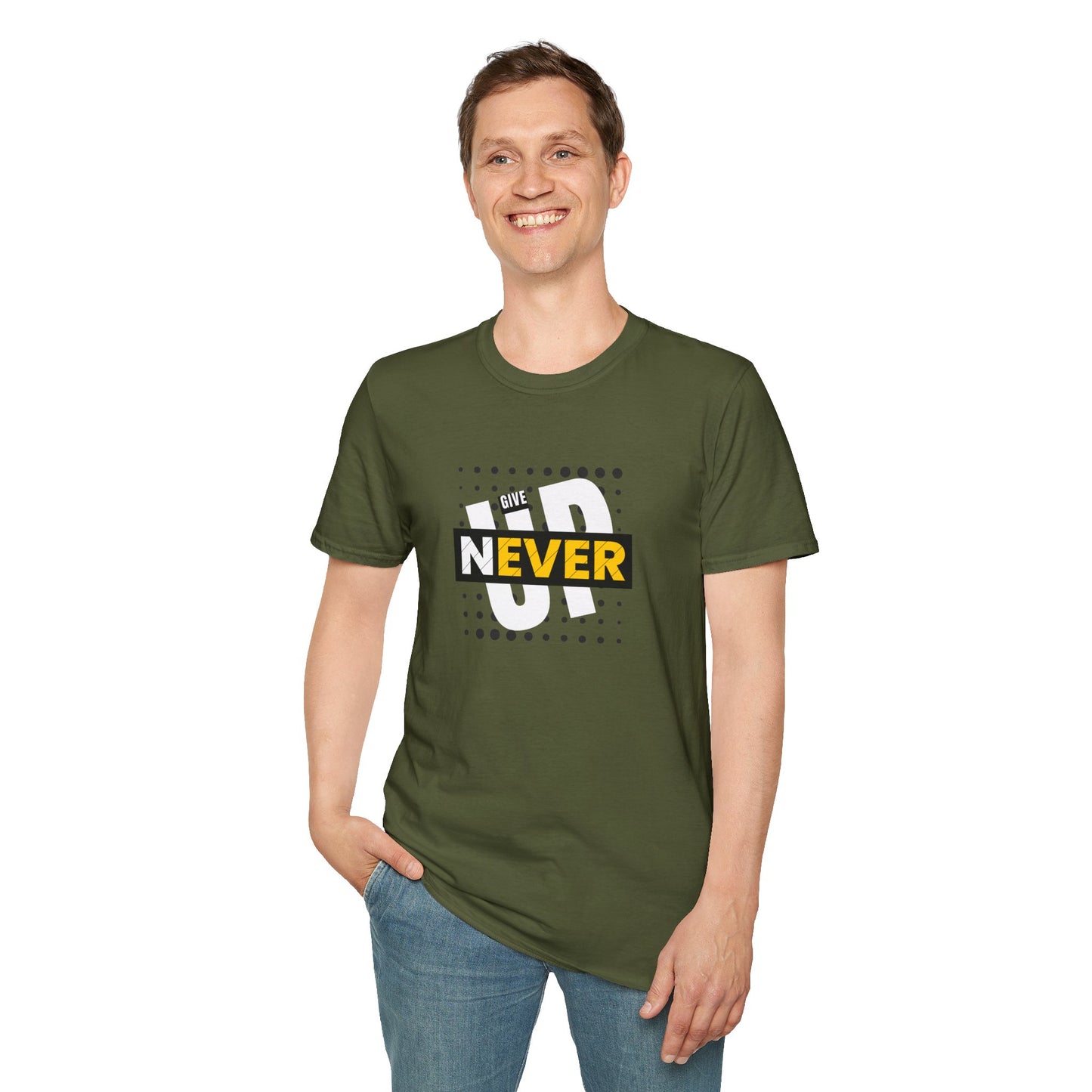 Never Give Up - Unisex Softstyle T-Shirt