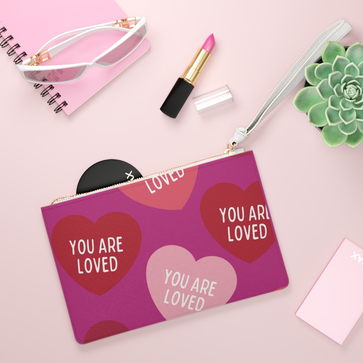 You are loved (pink) - Clutch Bag