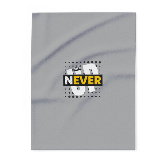 Never Give Up (grey) - Arctic Fleece Blanket