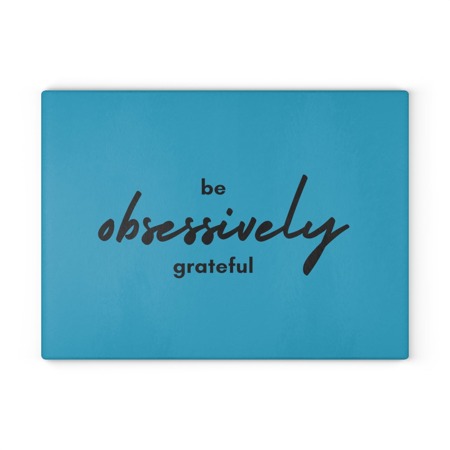Glass Cutting Board - Grateful (teal)