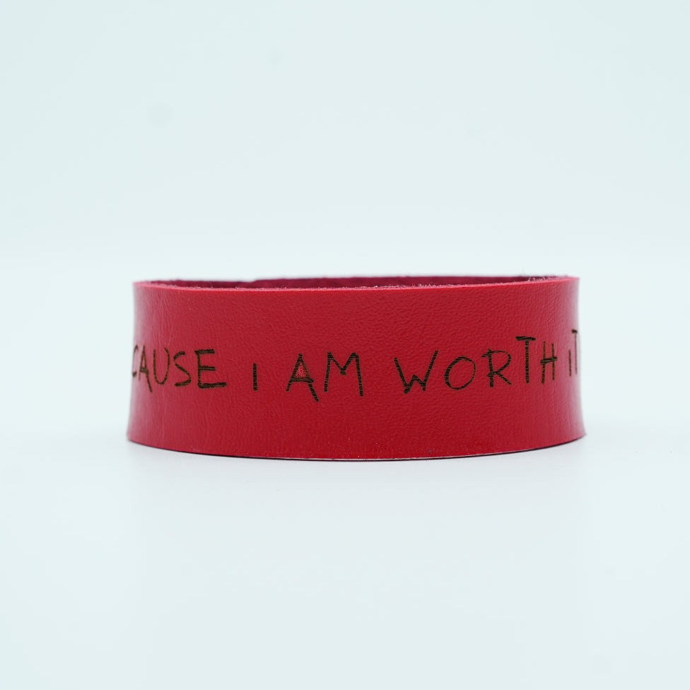 Wandaful Warrior Leather Cuffs w/ Inspirational Quotes