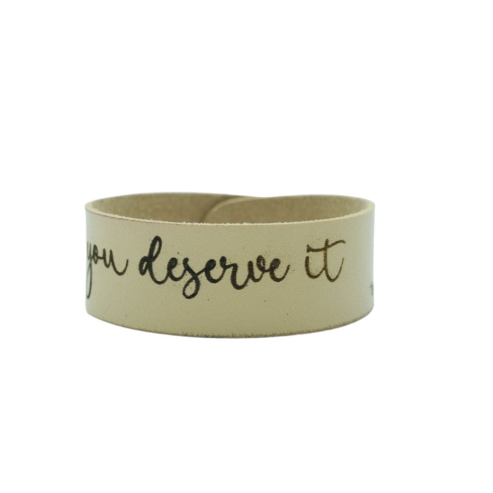 Wandaful Warrior Leather Cuffs w/ Inspirational Quotes