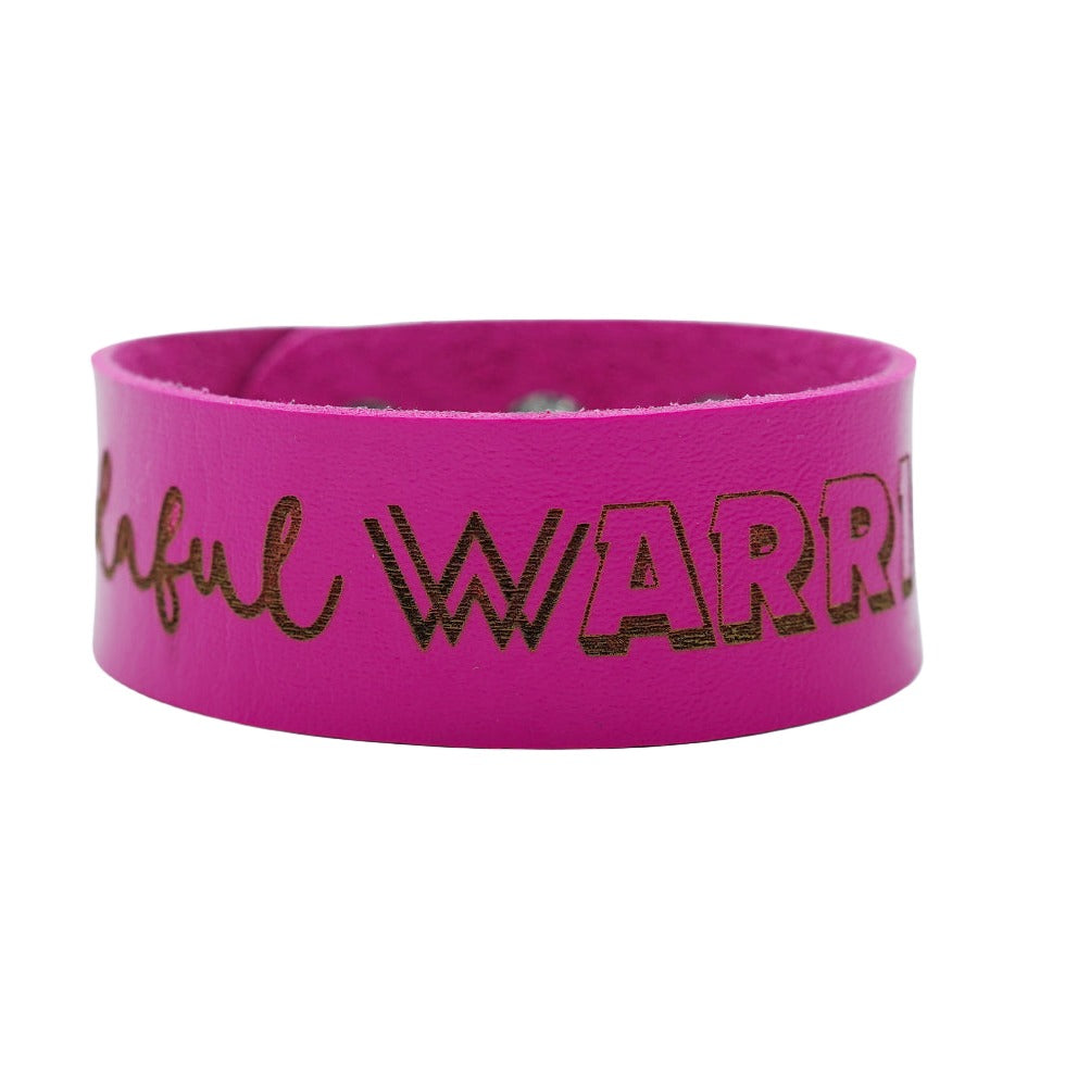 Wandaful Warrior Leather Cuffs w/ Inspirational Quotes